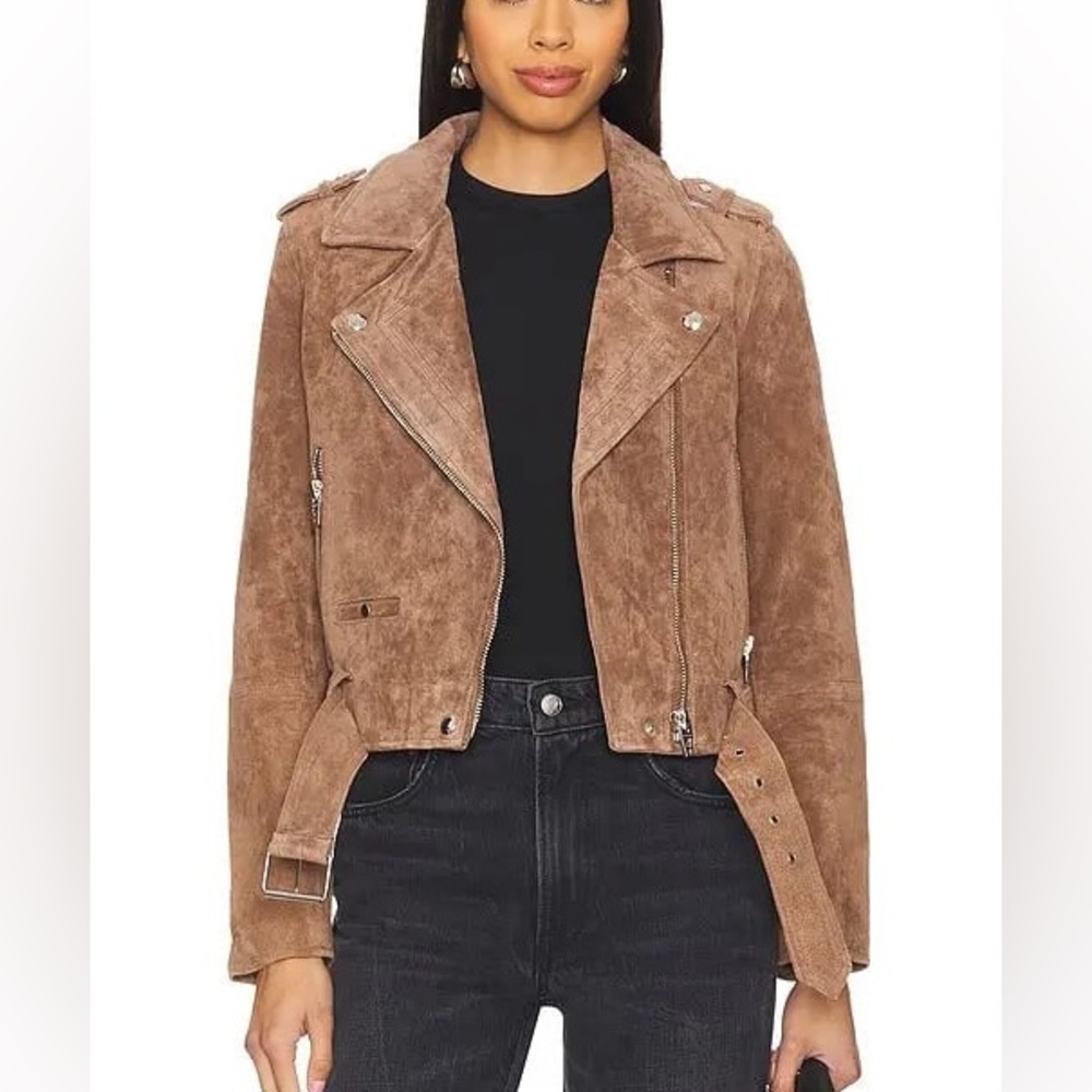 BLANKNYC Revolve Leather Coffee Bean Moto Jacket  size small